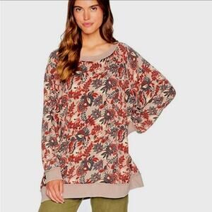 Free People Paisley Oversized XS Boho Sweater
